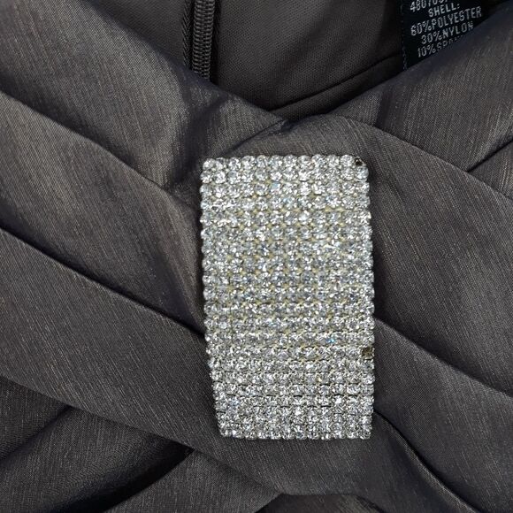 Vtg 80's Cache Formal Dress Iridescent Metallic Purple Off Shoulder Bodycon Sz 2 - Picture 9 of 10